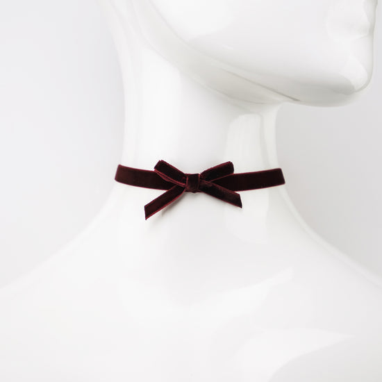 Merlot Red Velvet Choker Necklace